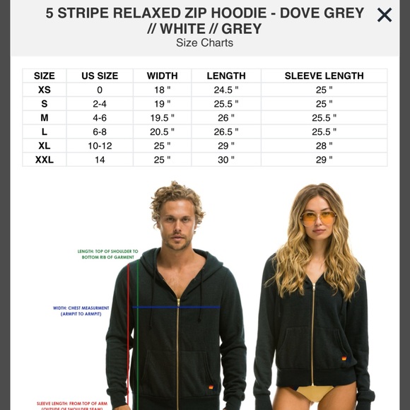 NWOT Aviator Nations 5 STRIPE RELAXED ZIP HOODIE - Picture 7 of 7